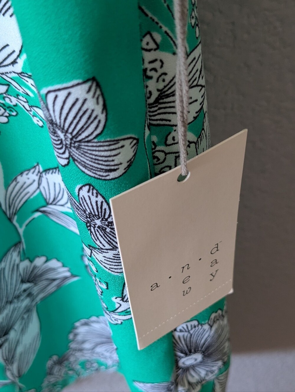 NWT a new day Teal Floral V-Neck Long Sleeve Dress L/XL - Picture 4 of 8